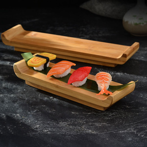 Bandeja de tablero de <span class=keywords><strong>sushi</strong></span> Bandeja decorativa Barco de <span class=keywords><strong>sushi</strong></span> de madera Sashimi Barco Bandeja de <span class=keywords><strong>sushi</strong></span> Plato de preparación de comidas Aperitivo Plato de servicio Puente <span class=keywords><strong>Su</strong></span> - Product Image 5