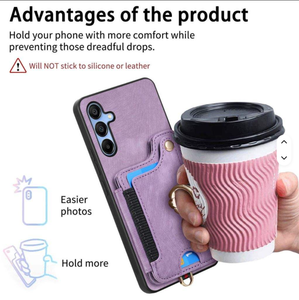 Pour <span class=keywords><strong>Galaxy</strong></span> A15 5G étui A15 portefeuille en cuir porte-carte bloquant la RFID couvercle à rabat magnétique anneau support dragonne <span class=keywords><strong>coque</strong></span> de téléphone - Product Image 5