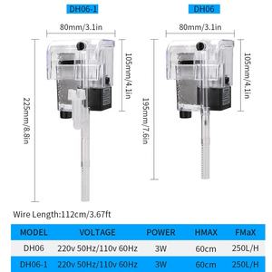 모던 미니 벽걸이형 폭포 필터 사각 플라스틱 걸이식 외부 여과기 어항 수족관용 - Product Image 5