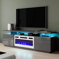 Cheminée électrique 13 couleurs couleur personnalisée haute brillance UV aggloméré lumière LED maison salon meubles TV Stand Table