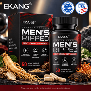 Cápsulas de Suplemento Dietético para Hombres con Ginseng y Raíz de Maca para Energía y Rendimiento, Hechas en EE. UU., Marca Privada - Product Image 1