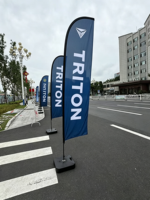 Drapeau publicitaire portable en forme de larme avec impression de logo personnalisé, sac de transport inclus, pour la publicité extérieure