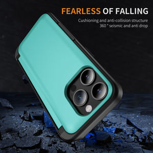 Nouveau design étui porte-carte de crédit à <span class=keywords><strong>clapet</strong></span> pour iPhone 12 13 14 15 Pro Max couverture arrière antichoc pour <span class=keywords><strong>Samsung</strong></span> S23 FE Z FLIP 5 5G - Product Image 4