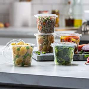 ถ้วยพลาสติกใสแบบใช้แล้วทิ้งขนาดเล็ก 5 ออนซ์ พร้อมฝาปิด 100 ชุด เส้นผ่านศูนย์กลาง 72 มม. สำหรับใส่อาหาร ซอส สไลม์ <span class=keywords><strong>ยา</strong></span> ซูเฟล่ - Product Image 4