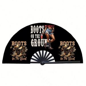 Éventail Pliant Personnalisé Grande Taille Style Art Populaire Sculpté pour les Fêtes Américaines, la Danse et les Souvenirs Cadeaux - Vente Flash - Product Image 4