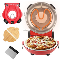 Machine à pizza électrique Aifa de 12 pouces avec plaque inférieure amovible et interrupteur marche et arrêt de contrôle de la température pour griller la pizza