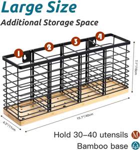 4 bölmeli ekstra büyük mutfak eşyası tutucu çiftlik pişirme malzemesi depolama - Product Image 3