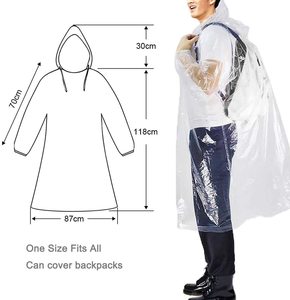 <span class=keywords><strong>Impermeable</strong></span> <span class=keywords><strong>desechable</strong></span> de plástico transparente para niñas con capucha-Ropa <span class=keywords><strong>impermeable</strong></span> de emergencia para exteriores fácil de llevar para senderismo Camping - Product Image 2