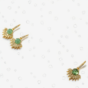 Pendientes Colgantes de Piedras Preciosas Chapados en Oro con Perlas de Piedra Natural ORIGINALES: Pendientes Colgantes para Fiesta - Product Image 2