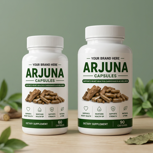 Capsules d'Arjuna Herbal Wellness, 60 unités, extrait pur d'écorce, antioxydant naturel, soutien digestif, immunitaire et du sommeil, santé de la peau et des cheveux - Product Image 1