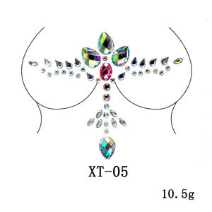 Pegatinas de diamantes de resina para el pecho, decoración para festivales de música, carnavales y fiestas, maquillaje para actuaciones, pegatinas de diamantes para el pecho - Product Image 5