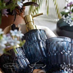 Ensemble d'accessoires de salle de bain <span class=keywords><strong>EMPO</strong></span> en verre transparent, 6 pièces (distributeur de savon, porte-savon, porte-brosse à dents, etc.) Contemporain, moderne, vintage - Product Image 5