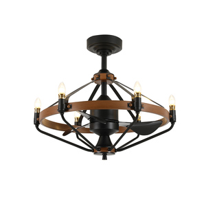 Đèn chùm sắt bán chạy, kiểu cổ điển đen hiện đại, đèn chùm phòng khách tích hợp quạt, đèn trần đen, đèn chùm kiểu <span class=keywords><strong>rustic</strong></span> - Product Image 6