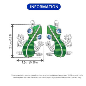 Pendientes de aro camaleón en cobre blanco azul verdoso, diseño original de nicho, pendientes de alta gama al por mayor para mujer - Product Image 2