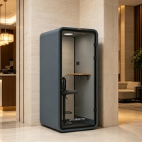 Cabine insonorisée à installation rapide, montage modulaire en 30-45 minutes, réduction du bruit de 32 dB, ignifuge ISO 23351, pour bureau