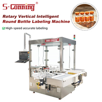 Machine d'étiquetage automatique verticale rotative intelligente S308 pour petites bouteilles rondes, ampoules, cartouches et flacons