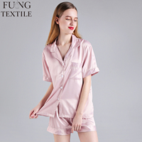 Piyama Pendek Pengantin Wanita Fung 3034, Pakaian Tidur Pendek, Piyama Sutra Wanita, Set Piyama Satin