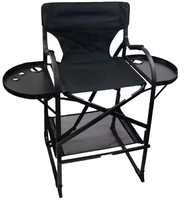 Kursi Lipat Aluminium Alloy untuk Camping dan Memancing dengan Sandaran Kepala dan Dua Baki - Mudah Dibawa - Desain Modern