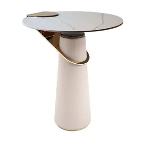 นอร์ดิกออกแบบหนังศิลปะแสงหรูหราสร้างสรรค์ที่เรียบง่ายโซฟาโต๊ะน้ำชา