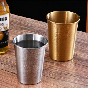 1 pezzo di viaggio campeggio all'aperto in acciaio inox tazza di caffè tè vino 304 acciaio inossidabile Whisky birra tazze oro argento 260-500ml - Product Image 5