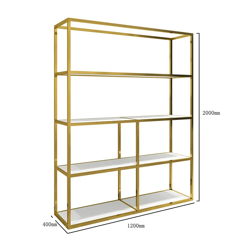 Clothing Gold Metal Wood Store Shelves Display Racks For Shops Shelf Shoe Rack Display Stand