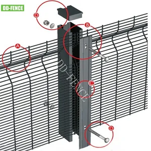 Toptan açık kafes metal-Telekom toz boya HDG kaynak örgü 358 Anti tırmanma güvenlik çit demir Metal 3mm yatay, 4mm dikey destek değil tüm sezon