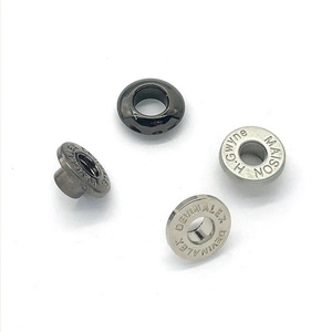 Clous à riveter en alliage de zinc à double capuchon, attaches décoratives durables en métal plaqué pour vêtements - Product Image 1