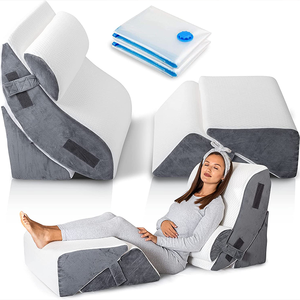 5 buah bantal wedge ortopedi tempat tidur penutup yang dapat dilepas elevation kaki sistem relaksasi yang dapat disesuaikan untuk headboard - Product Image 3