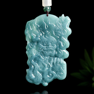 Colgante Étnico de Jadeíta Natural Grado A, Jade Azul Fuego y Agua, para Hombre y Mujer - Product Image 3