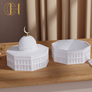 Pot à bougie en ciment C&H pour la mosquée du Ramadan musulman avec couvercles, pot à bougie en béton unique - Product Image 2