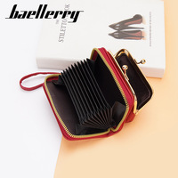 Dompet Resleting Kapasitas Besar Baellerry Kulit PU Berkualitas Tinggi, Dompet Lipat Tipis Modis untuk Wanita dan Remaja Putri, Tempat Kartu dan Uang Koin