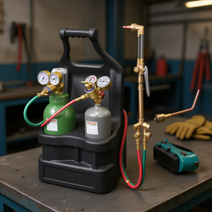 Kit de antorcha de soldadura con interruptor doble, encendido manual, cable de 3 m, cabezal en ángulo para oxígeno, acetileno, propano, gas licuado - Product Image 2