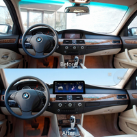 Système d'écran tactile Linux ultra-fin 12,3 pouces, CarPlay sans fil, Android Auto, lecteur multimédia pour BMW Série 5 2005-2010 E60 E61 CCC