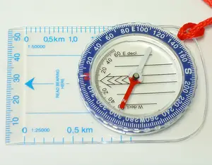 Jogging Training Compass 47-4、Outdoor Sports ShoesとBags Accessory Compass Transparent Plate Map Compass