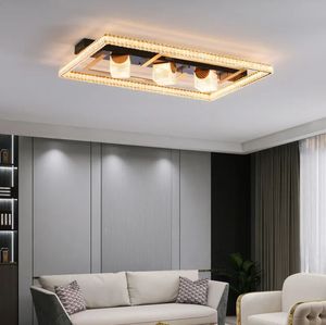 Nouveau Style Creative rectangle forme Plafonniers salon Smart Square cristal Led plafonnier - Product Image 2