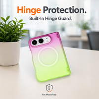 Coque Duo pour iPhone, dégradé givré translucide, protection de charnière, compatible avec la charge magnétique sans fil, antichute, sensation de peau.