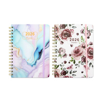 Agenda spirale A5 personnalisé imprimé, couverture rigide, motif floral, organisateur mensuel, carnet pour le bureau, cadeau, vente en gros