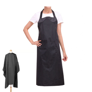 Capa de <span class=keywords><strong>Peluquería</strong></span> Profesional Personalizada con Logotipo, Impermeable, Unisex, de Poliéster, con Cierre a Presión, Color Negro - Product Image 2