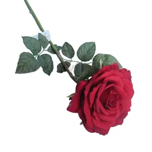 High quality single stem flower silk roses backdrop wedding home decor centerpieces flower artificial rose