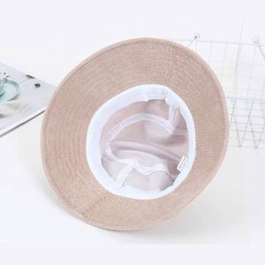 Custom Embroidery logo Fisherman Solid Fashion <b>Hat</b> Ourdoot <b>Flat</b> Top Wide Brim Summer Cap Green Corduroy Satin Lined Bucket <b>Hats</b> - Product Image 3