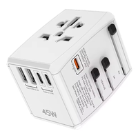 Nouvel adaptateur de voyage compact UNI réglable 45W, charge rapide, prise multifonctionnelle conçue pour les voyages légers et l'usage quotidien