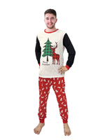 Pyjamas de famille assortis, imprimé sapin de Noël et rennes, vêtements de nuit doux et respirants, tenue de vacances à manches longues pour toute la famille