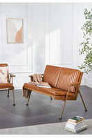 Moderne Rétro Industriel Simple Double Canapé Chaises Scandinave Américain Simple Lazy Bar Fauteuils en Bois Massif Loisirs Meubles