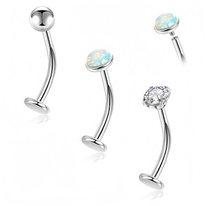 Anneau de nombril en acier inoxydable avec boule en zircon sertie de griffes pour bijoux de piercing corporel, cadeau unisexe - Product Image 2