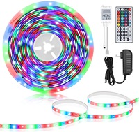 Bande lumineuse RGB Led avec télécommande, 5 mètres, 35/44 touches, éclairage d'ambiance, Kit complet