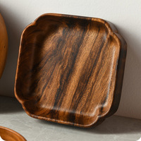 Plateau de service en bois d'acacia durable et écologique - Bol à noix en bois naturel, petit plat, assiette à thé, plateau à collation, saladier pour les fêtes