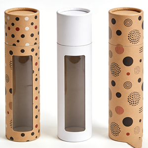Nouvel emballage cylindrique personnalisé en carton kraft recyclé et biodégradable pour bouteille d'eau de 500 ml - Product Image 4