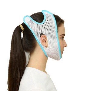 Cinturón moldeador facial transpirable de malla en V, dispositivo antirronquidos de poliéster blanco para contorno facial - Product Image 5