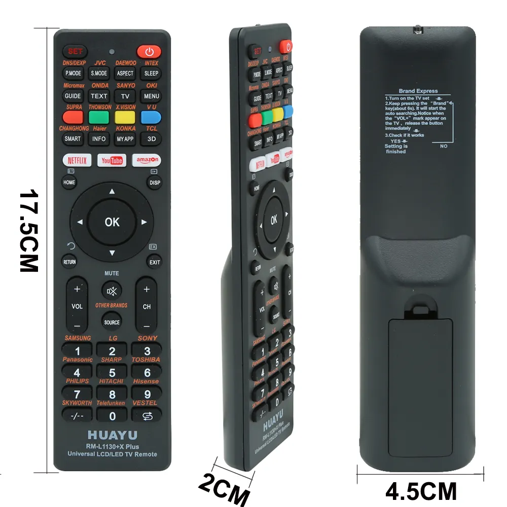 Meilleure vente universelle toutes marques smart tv télécommande pour led lcd tv télécommande