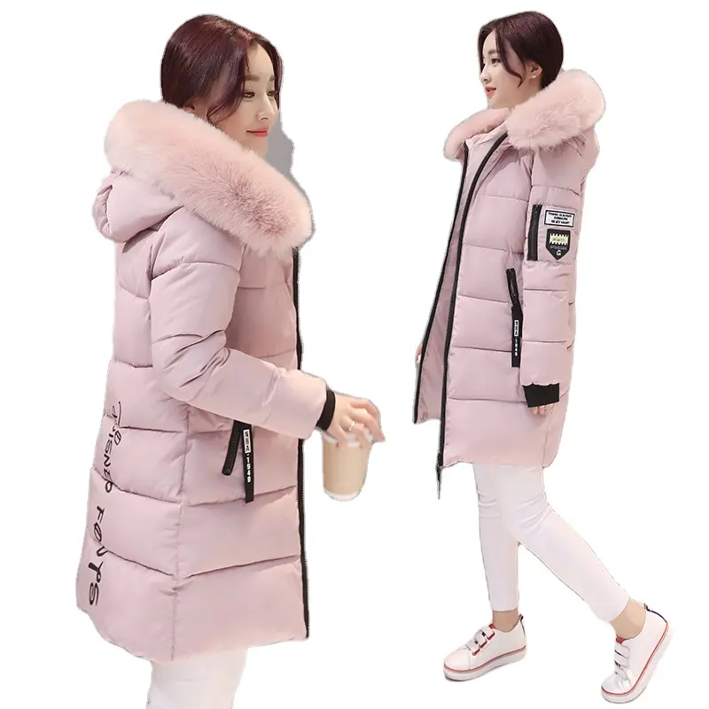 2023 winter puffer jacket ladies warm hooded cotton-padded clothes women slim long down winter jackets women coats